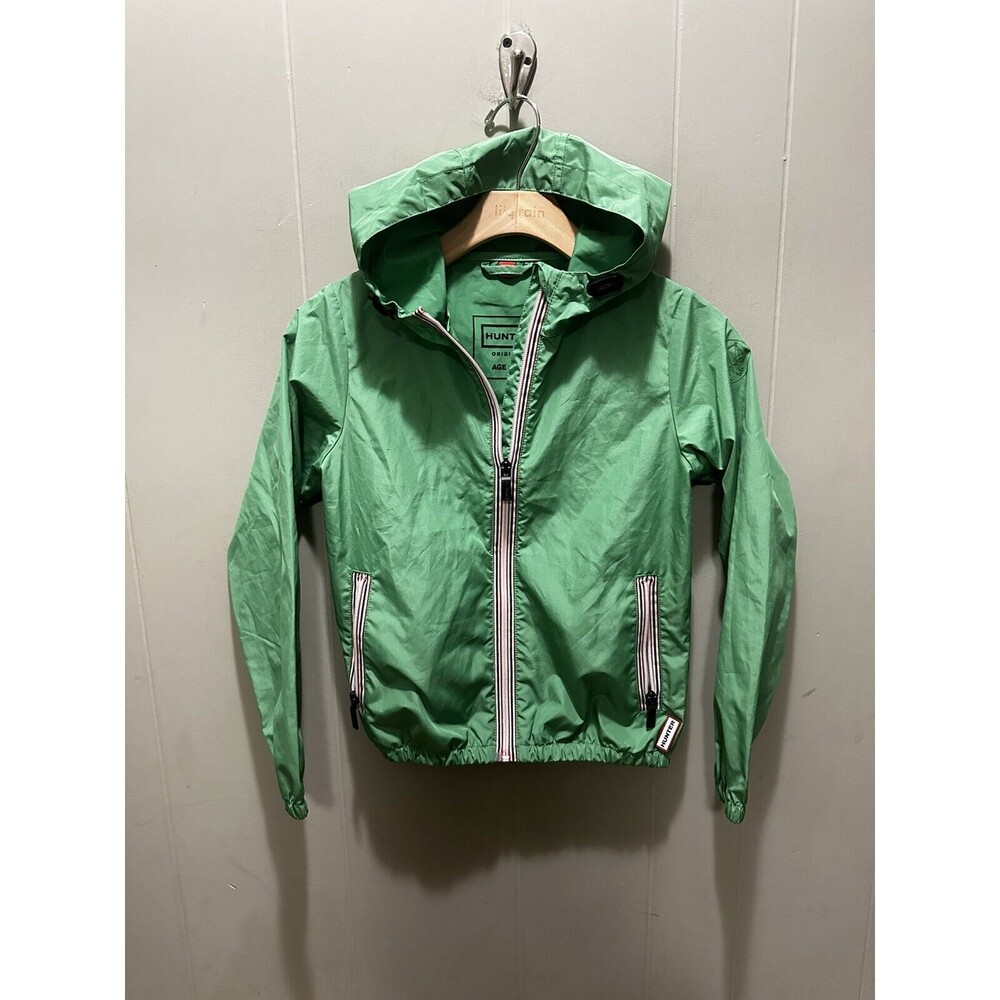 Hunter Green Rain Jacket Packable Shell Element with Hood Kids Size 9-10